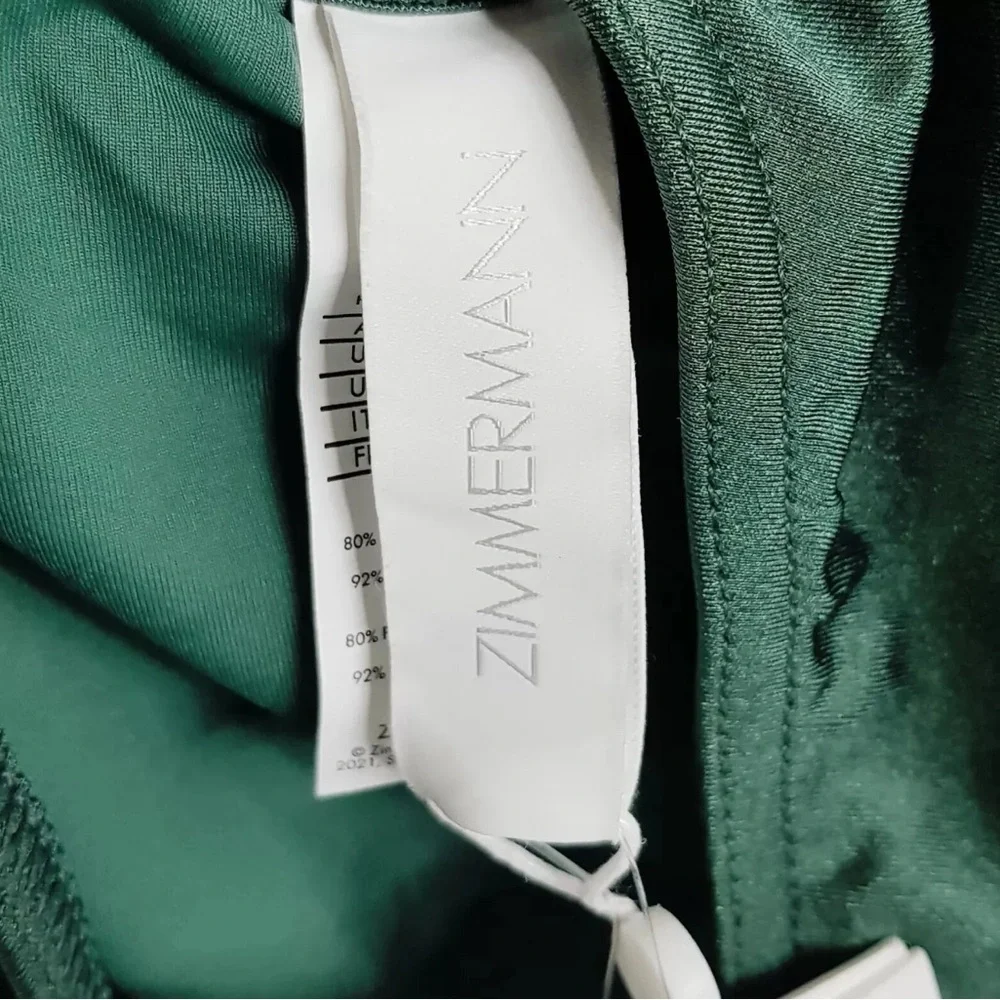 Zimmermann Green Bikini with Textured Fabric and Tie-Front - Picture 9 of 16